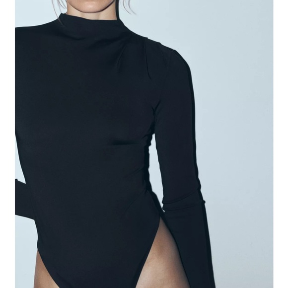 Zara Tops - Elegant Black Long Sleeve Bodysuit - Zara